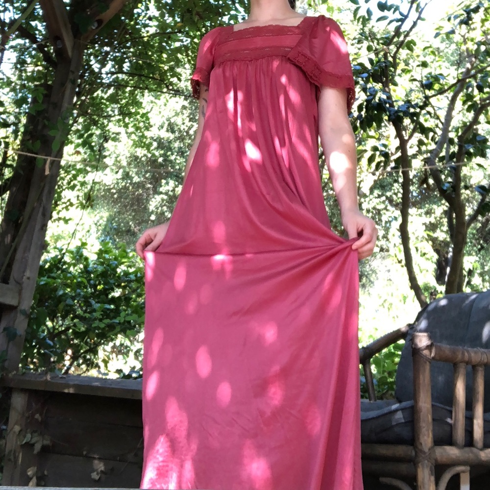 Silky Pink Vintage Nightgown